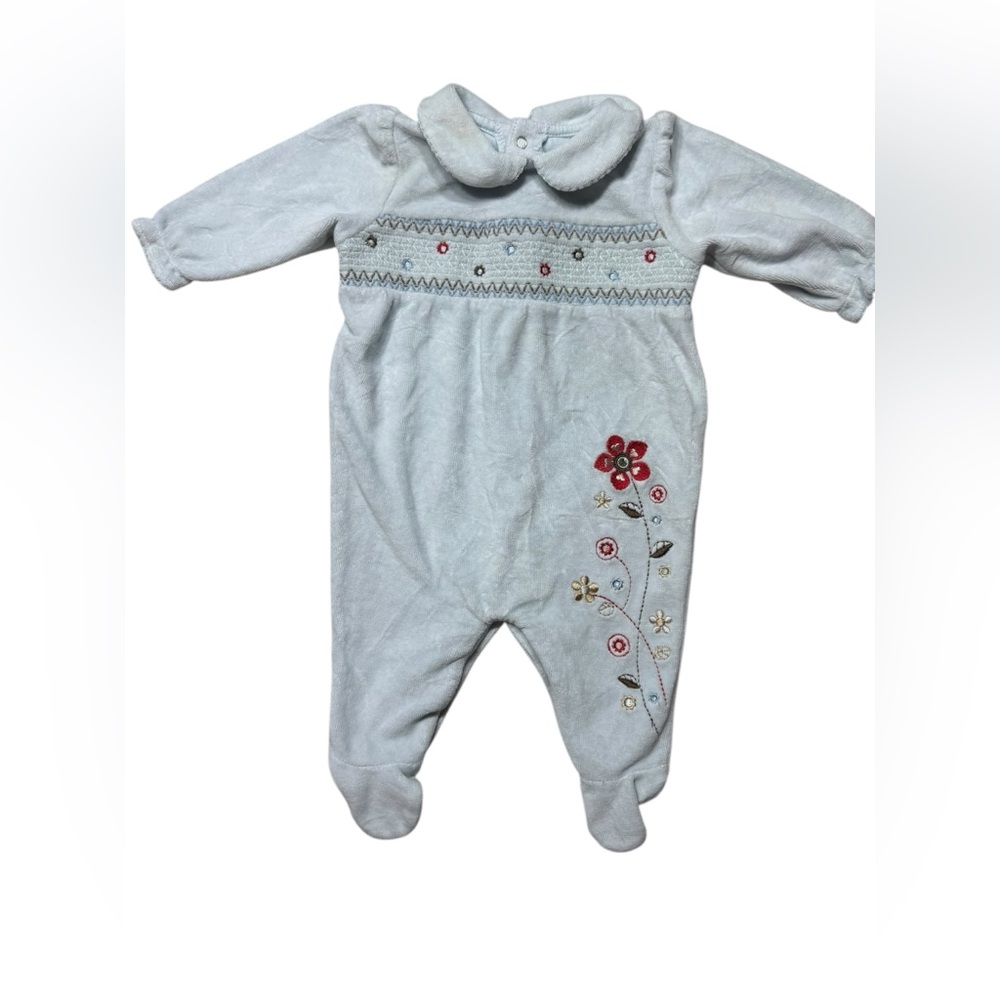 Baby Girl Embroidered Floral Jumpsuit | 0-3M